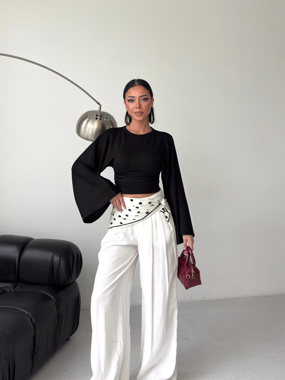 Yarasa Kol Siyah Fit Bluz