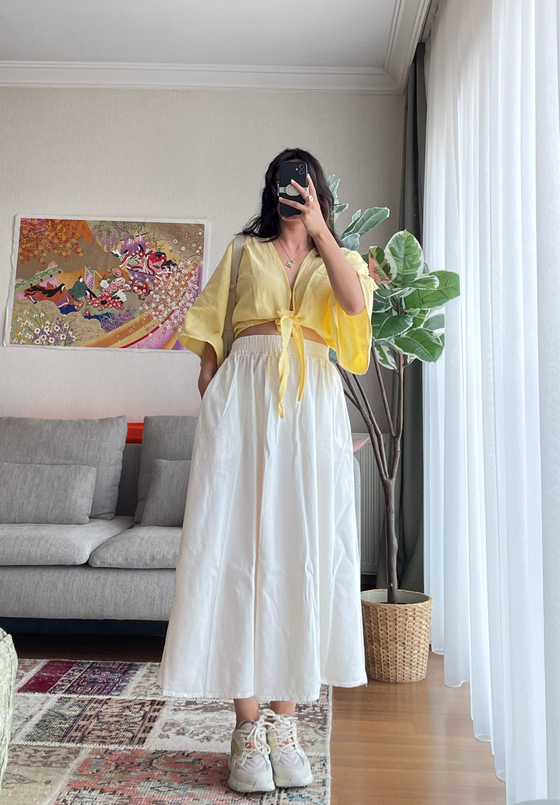 Asahi Bağlamalı Kısa Kimono Sarı