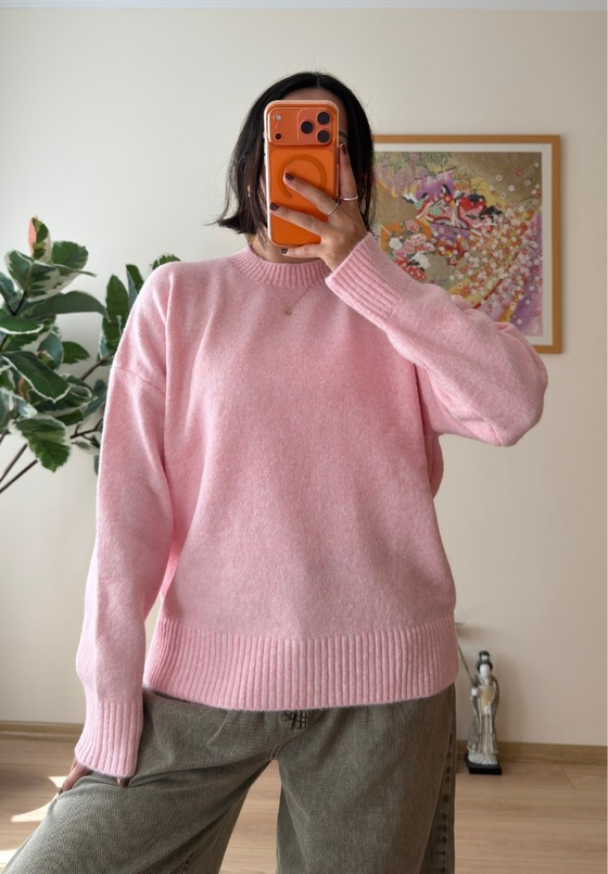 Basic Yumoş Pinterest Kazak Pembe