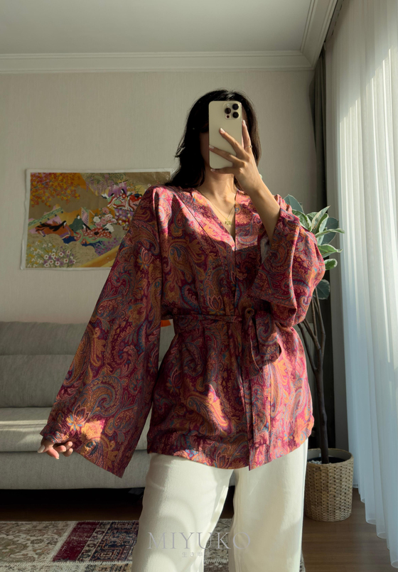 Eido Desenli Kimono Bordo