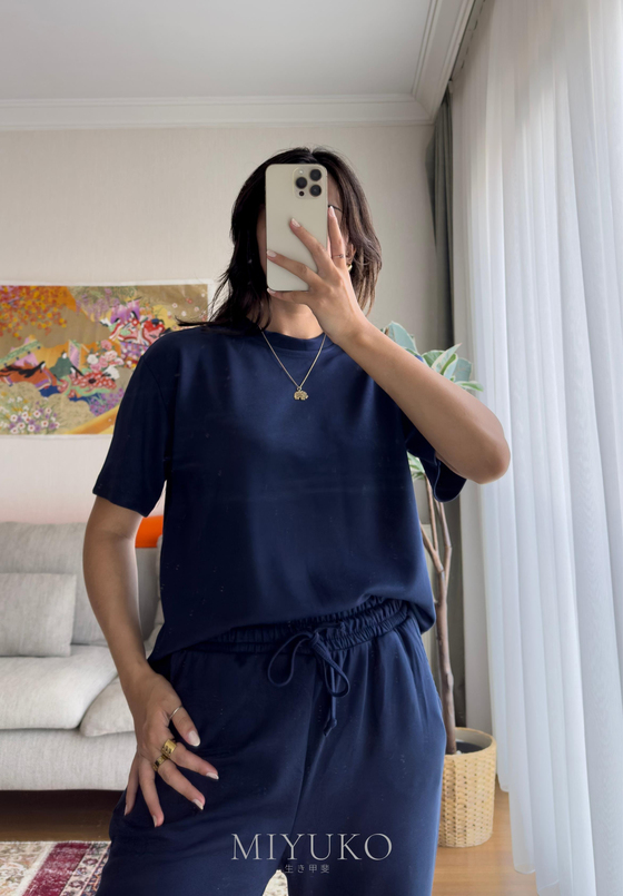 Hisa Modal Kumaş Takım Lacivert
