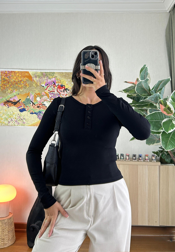 Kiera düğmeli Body Siyah