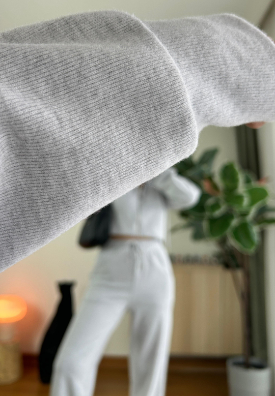 Mio Crop Yüksek Bel Takım Gri