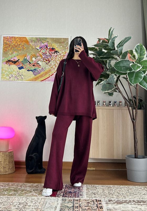 Mirai Basic Triko Takım Bordo