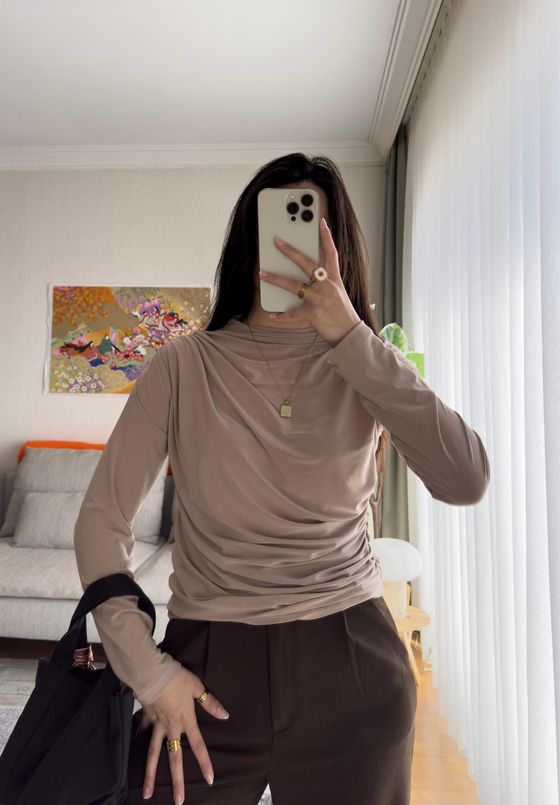 Nagi Drape Detaylı Body Bej
