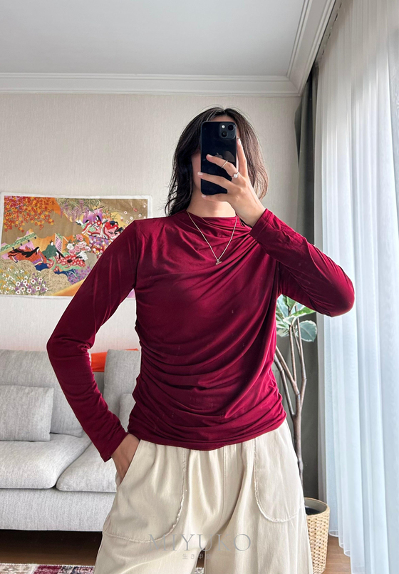 Nagi Drape Detaylı Body Bordo