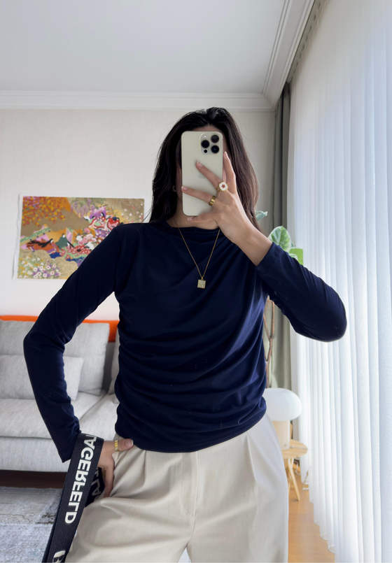 Nagi Drape Detaylı Body Lacivert
