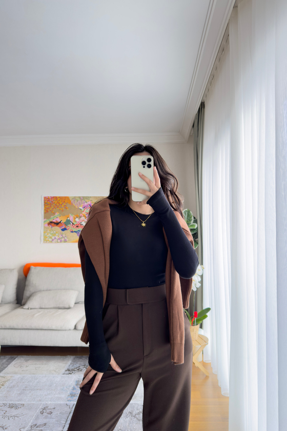 Os Parmak Geçmeli Body Siyah