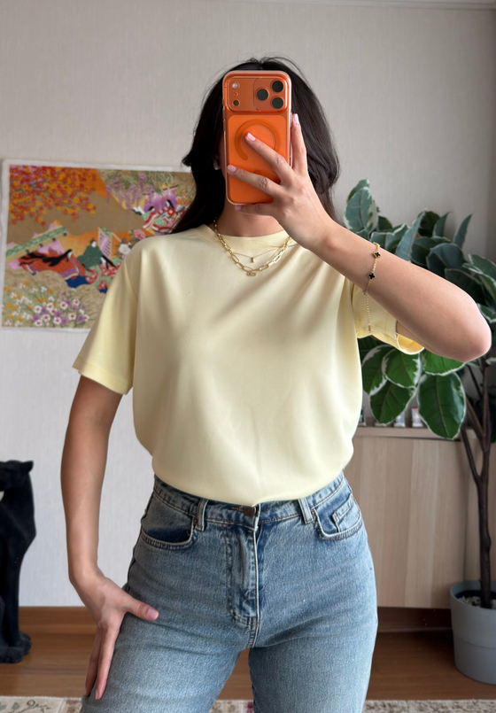 Oys Basic T-Shirt Sarı