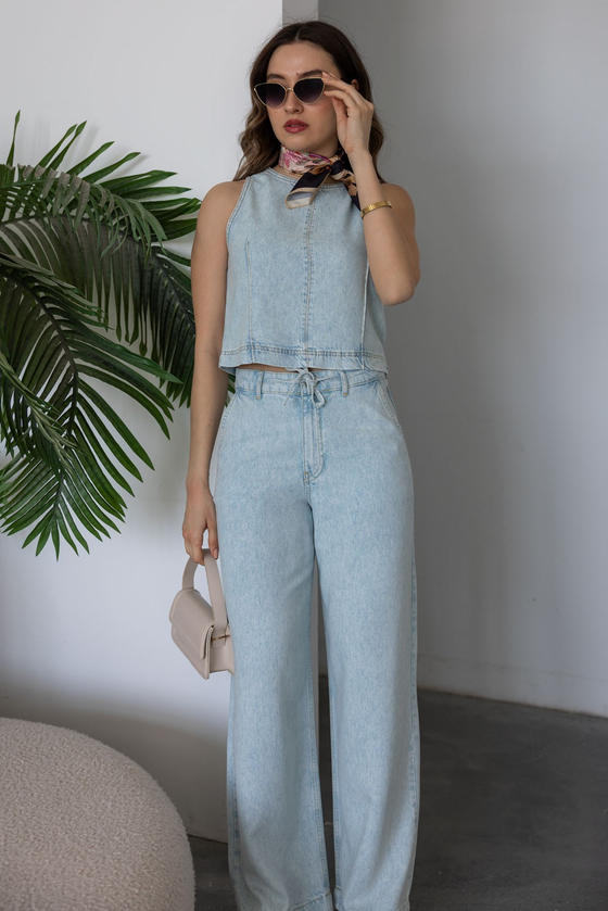 Denim İkili Takım - BUZ MAVİ