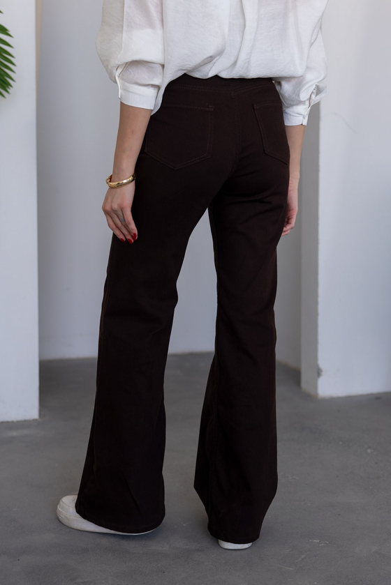 Kemerli Jean Pantolon - KAHVERENGİ