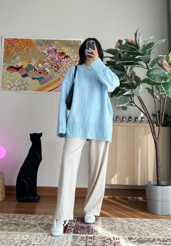 Airi Oversize Vintage Kazak Mavi