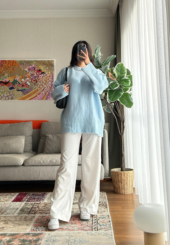 Airi Oversize Vintage Kazak Mavi