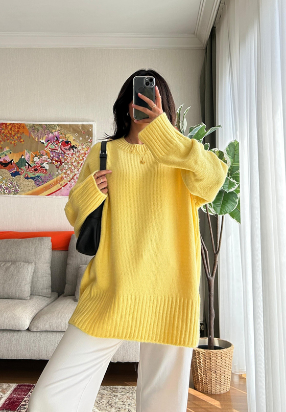 Airi Oversize Vintage Kazak Sarı