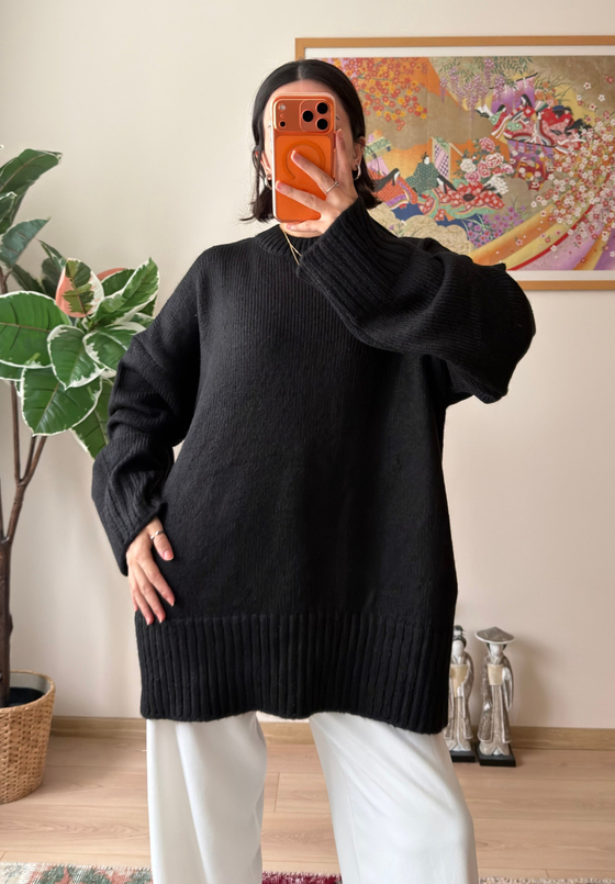 Airi Oversize Vintage Kazak Siyah