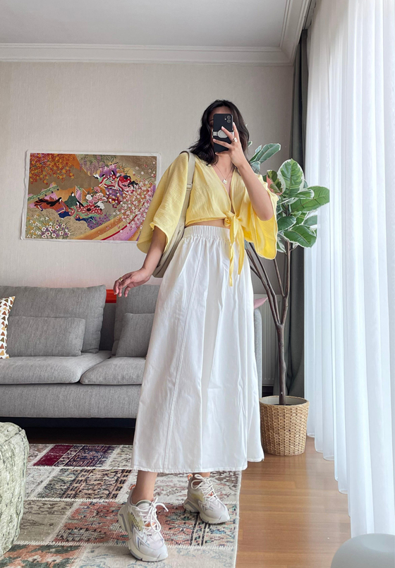 Asahi Bağlamalı Kısa Kimono Sarı