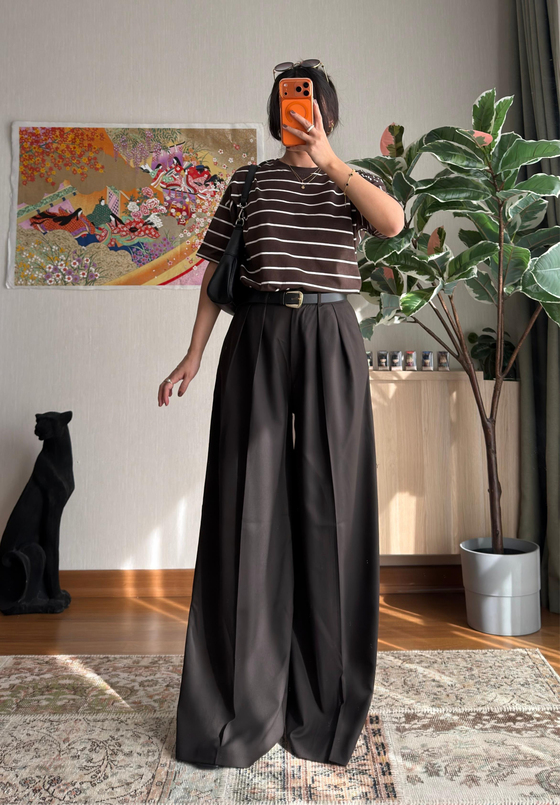 Asana Şeritli Basic T-Shirt