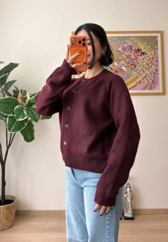 Basic Yumoş Hırka Bordo