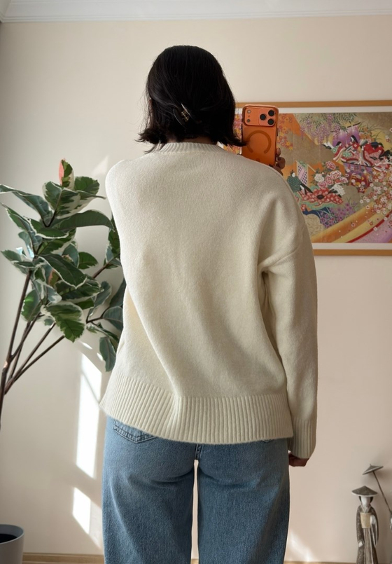 Basic Yumoş Pinterest Kazak Ekru