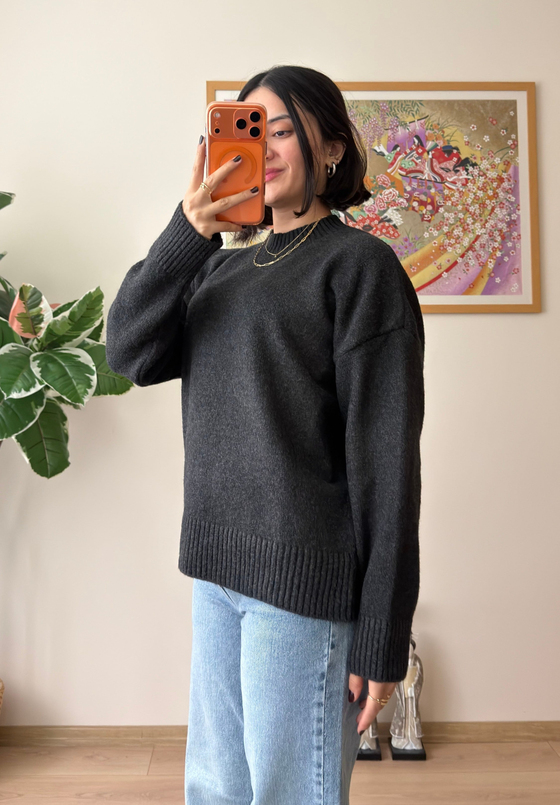 Basic Yumoş Pinterest Kazak Füme