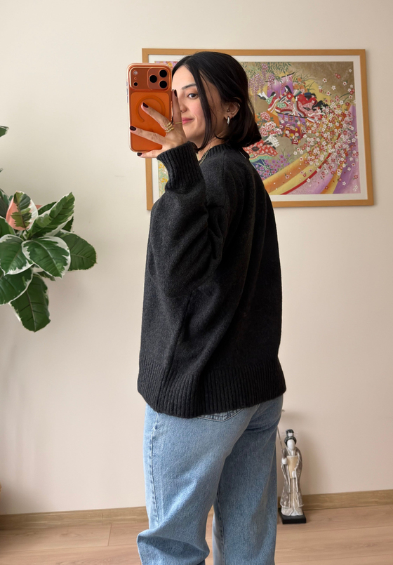 Basic Yumoş Pinterest Kazak Füme