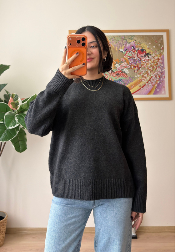 Basic Yumoş Pinterest Kazak Füme