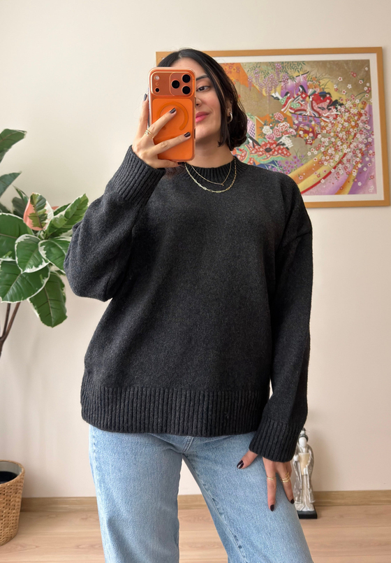 Basic Yumoş Pinterest Kazak Füme
