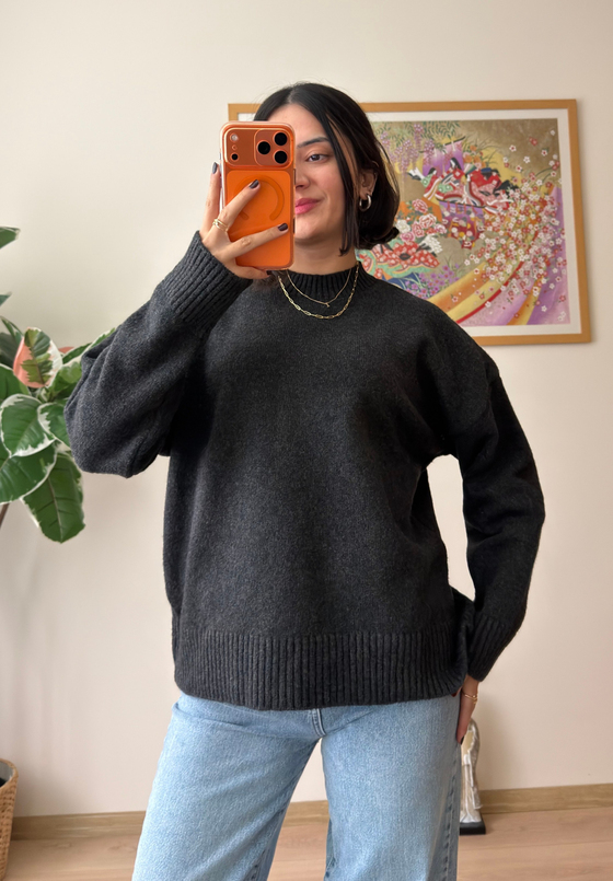 Basic Yumoş Pinterest Kazak Füme
