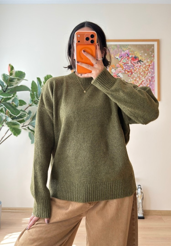 Basic Yumoş Pinterest Kazak Haki