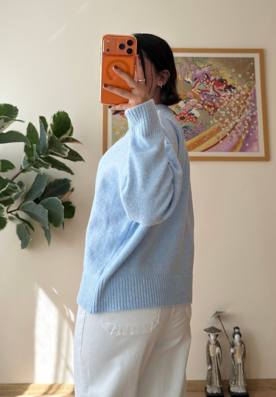 Basic Yumoş Pinterest Kazak Mavi