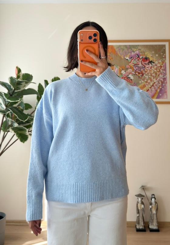 Basic Yumoş Pinterest Kazak Mavi