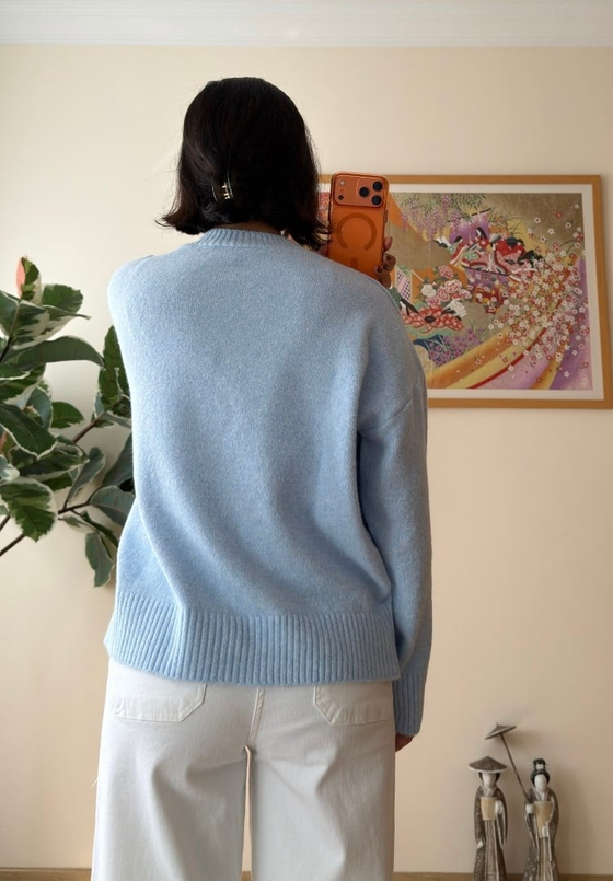 Basic Yumoş Pinterest Kazak Mavi