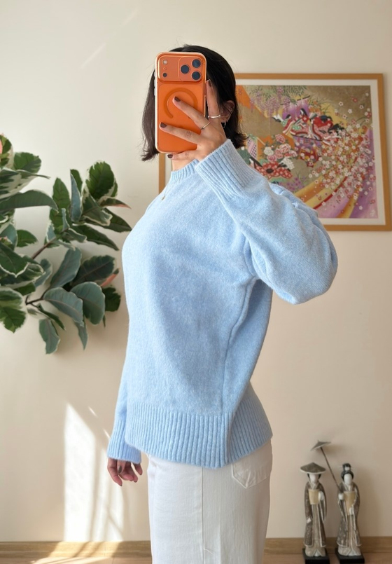 Basic Yumoş Pinterest Kazak Mavi