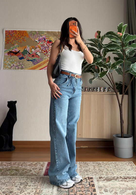 Bibia Yüksek Bel Kemerli Jean 