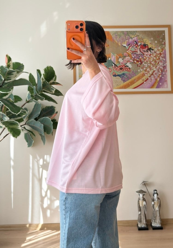 Çiçek Nakışlı İspanyol Kol Bluz Pembe