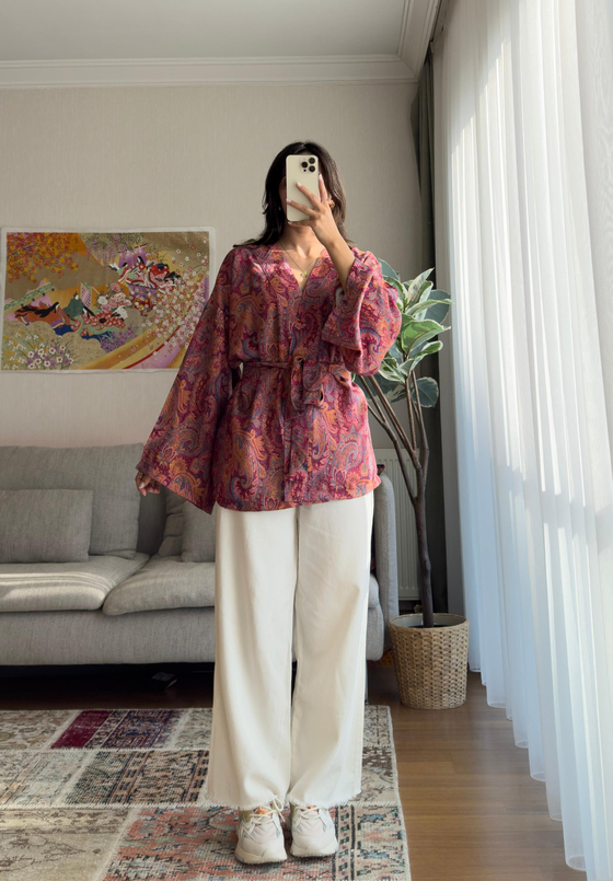 Eido Desenli Kimono Bordo