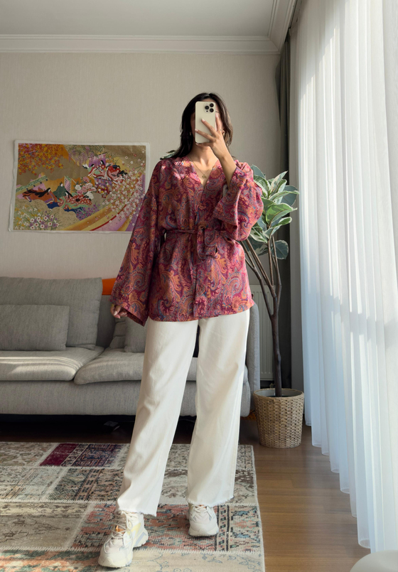 Eido Desenli Kimono Bordo