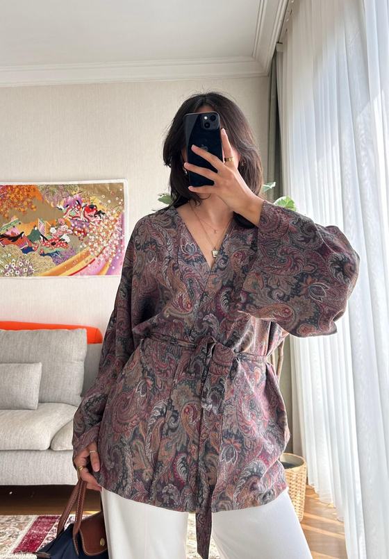 Eido Desenli Kimono Füme