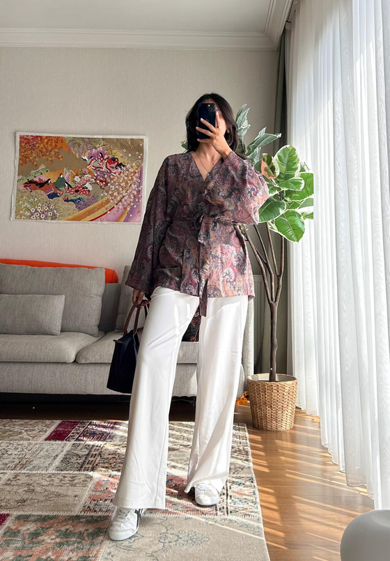 Eido Desenli Kimono Füme