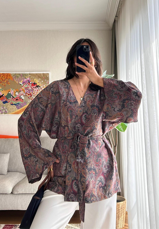 Eido Desenli Kimono Füme