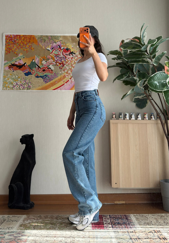 Emari Yüksek Bel Mavi Jean 