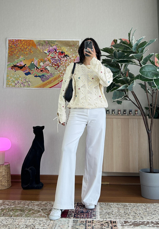 Hika Oversize Pütürlü Kazak Bej