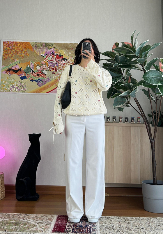 Hika Oversize Pütürlü Kazak Bej