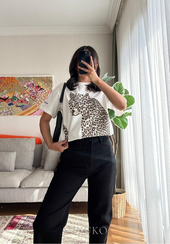 Hyo-gara Baskılı Vintage T-Shirt