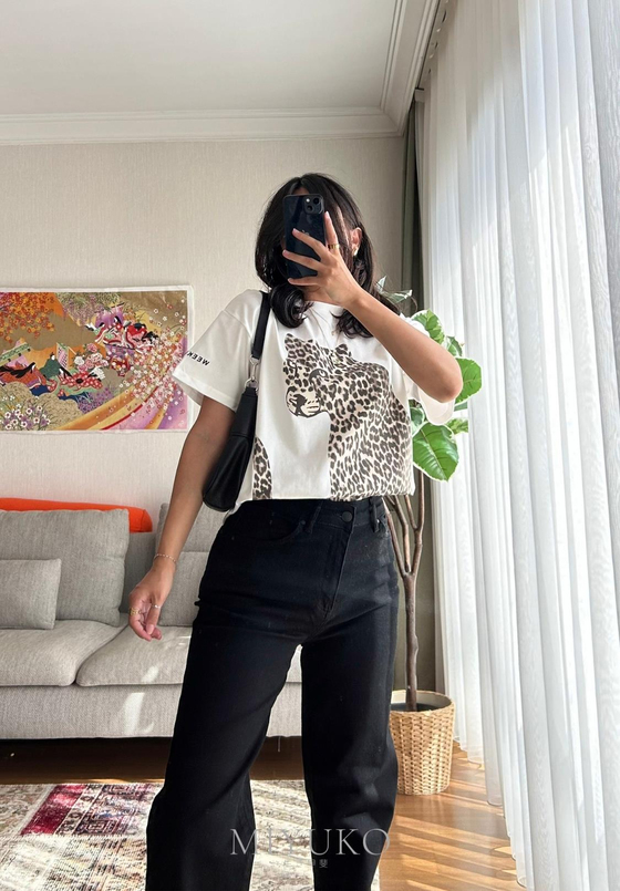 Hyo-gara Baskılı Vintage T-Shirt