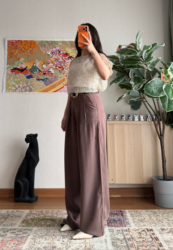 Kemerli Diagonal Modal Pantolon Kahve