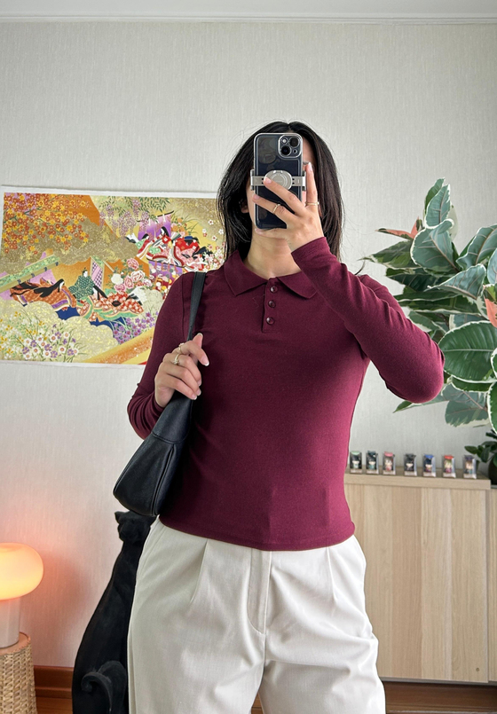 Kiara Polo Yaka Body Bordo