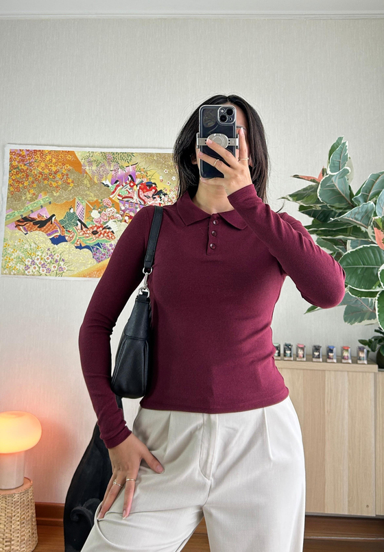 Kiara Polo Yaka Body Bordo