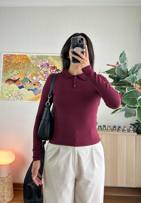 Kiara Polo Yaka Body Bordo