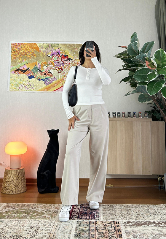 Kiera düğmeli Body Beyaz
